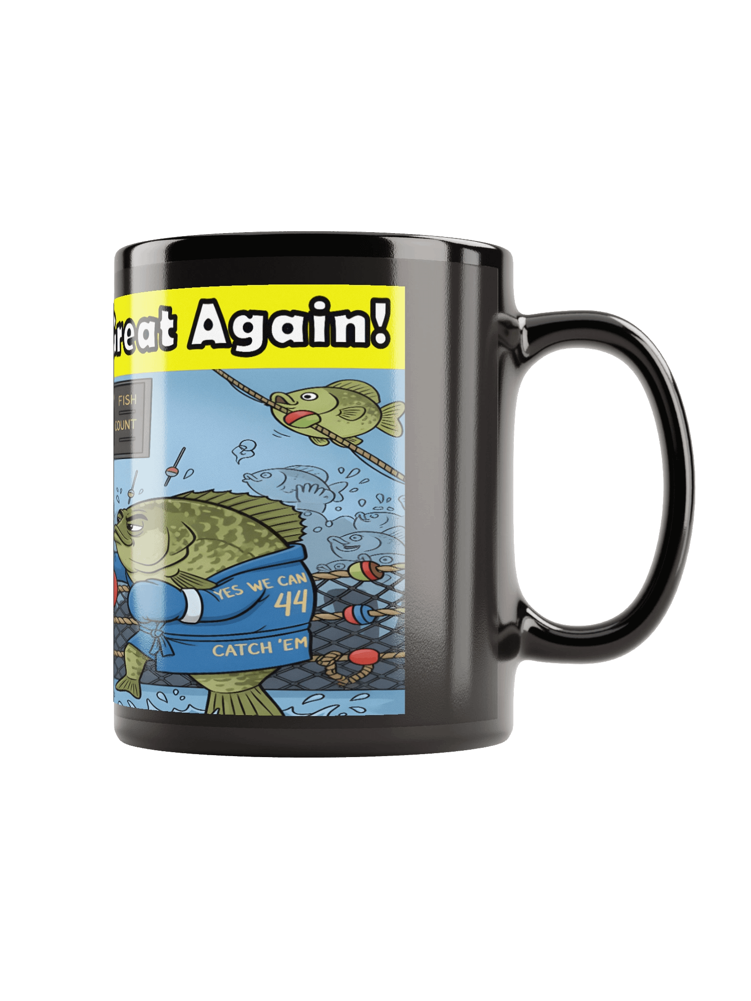 Political Fish Boxing Black Glossy Mug product image (1)