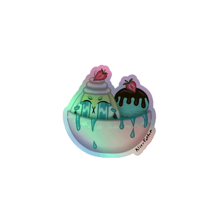 Sad Bun Sunday Holographic Sticker product image (1)