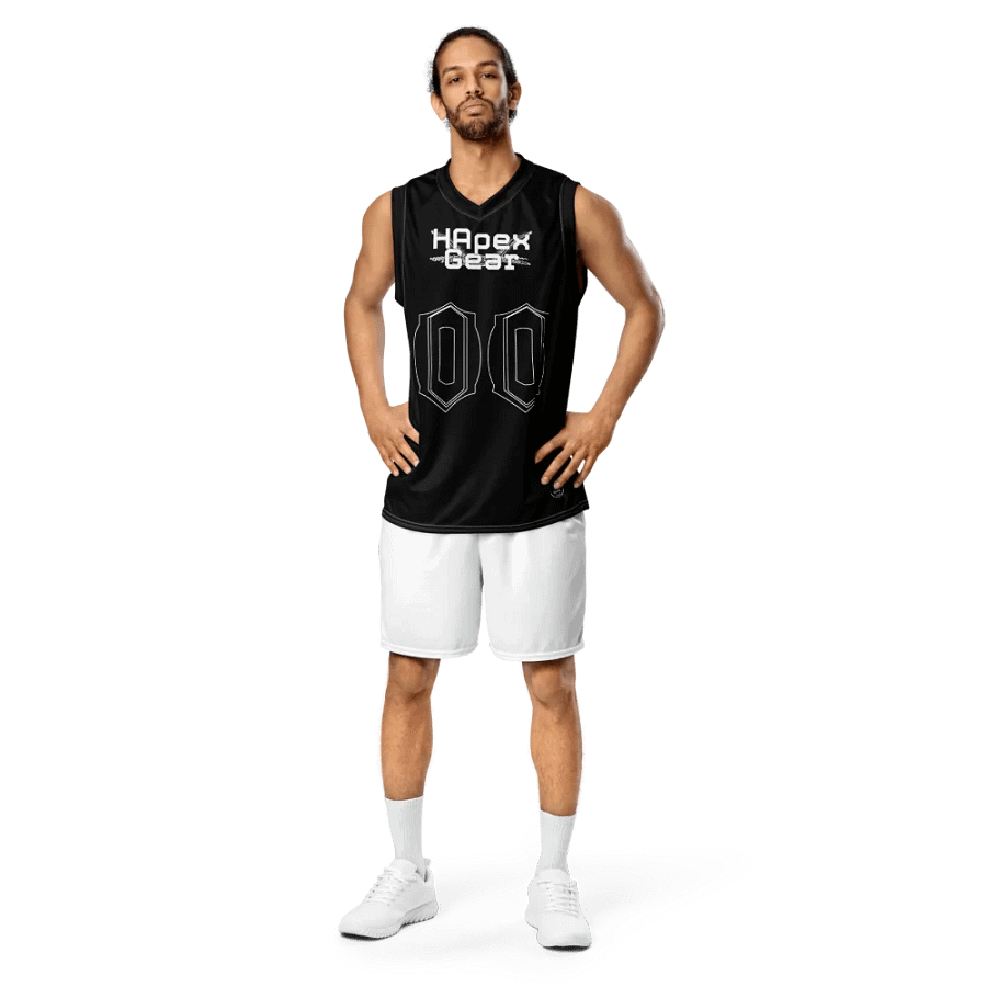 Capital SYNC - Black - White HApex Gear Black Logo - Recycled Unisex Basketball Jersey - product image (3)