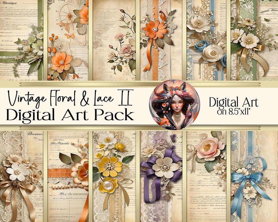 Vintage Floral and Lace II product image (1)