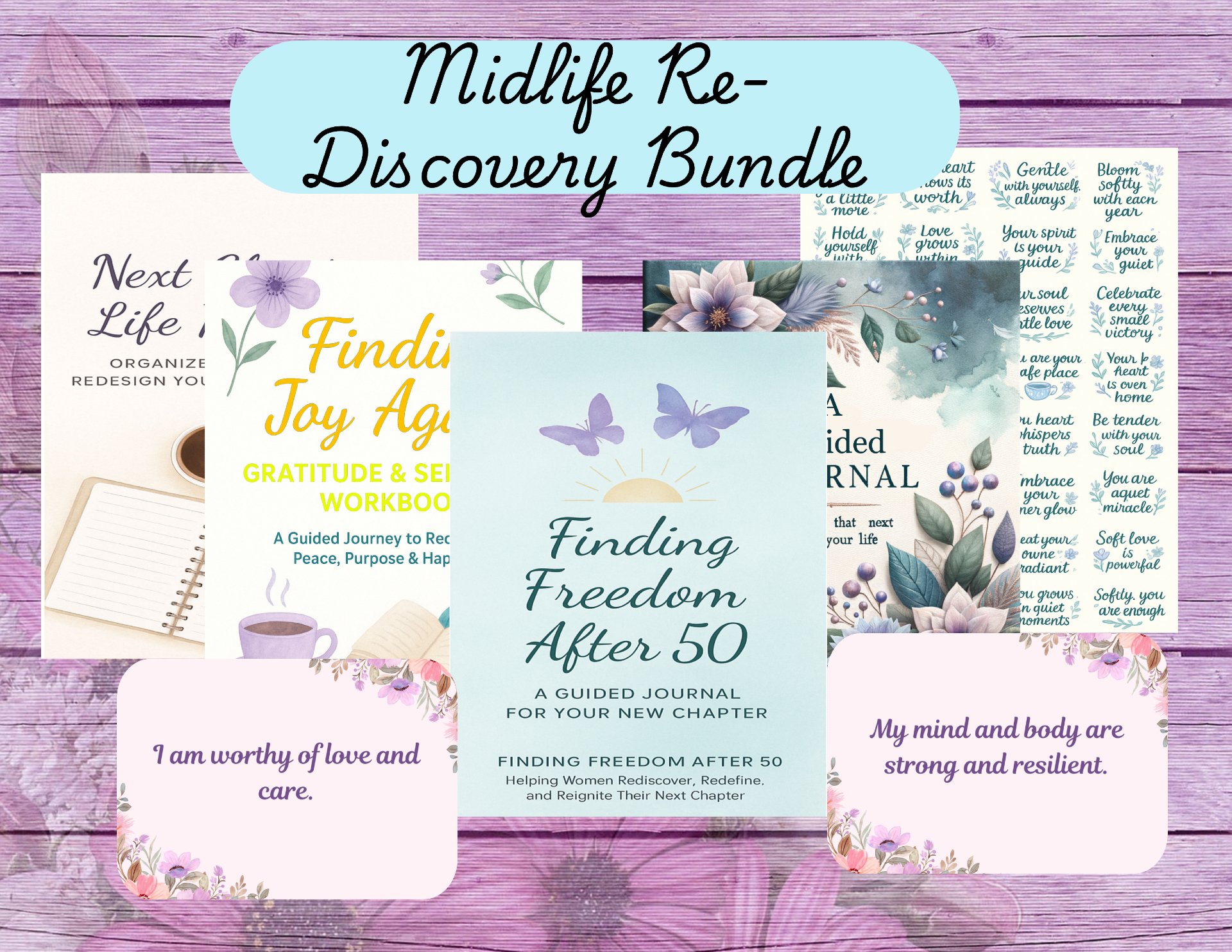 Finding Freedom After 50 Digital Bundle | Life Planner, Journals & Affirmations for Women 50+ | Self-Love, Joy & Confidence Kit product image (1)