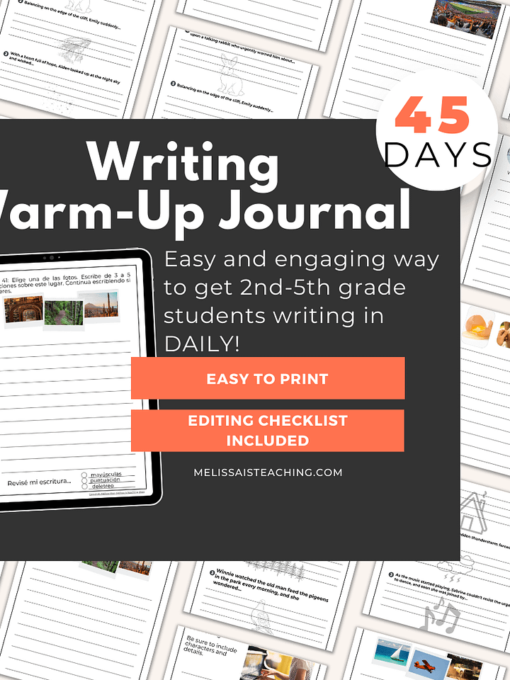 Writing Warm Up Journal FULL YEAR for 2nd-5th Grade Printable, 180 Days product image (2)