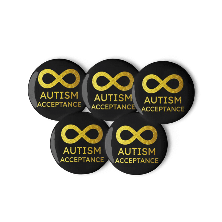 Golden Infinity Autism Acceptance Pin Set (No Overlap Lines) product image (2)