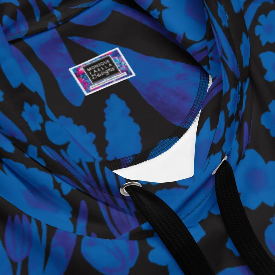 Women's | Adult's | Spring Garden | Unisex Hooded Sweatshirt | Royal Blue on Black product image (4)
