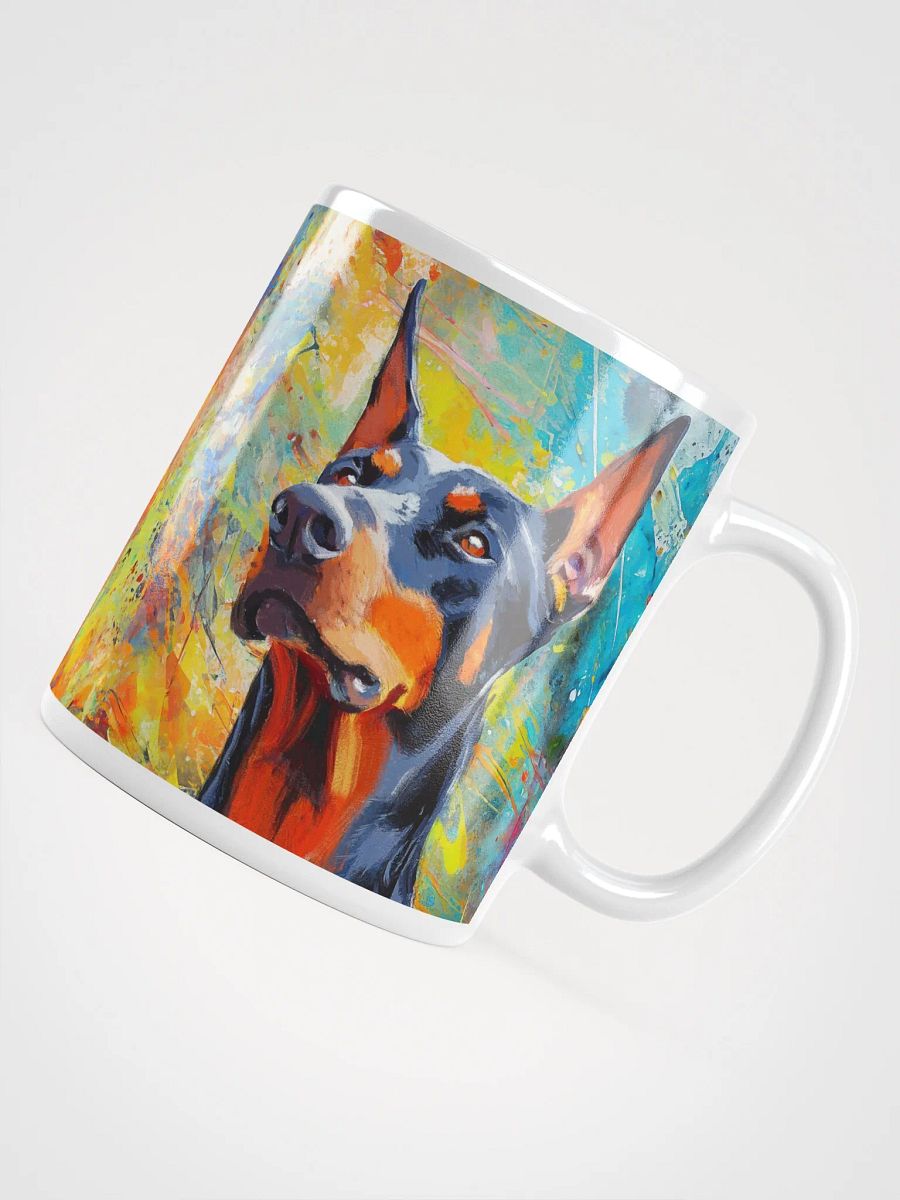 Doberman Oil Painting on Colorful Abstract Background Coffee Mug product image (4)