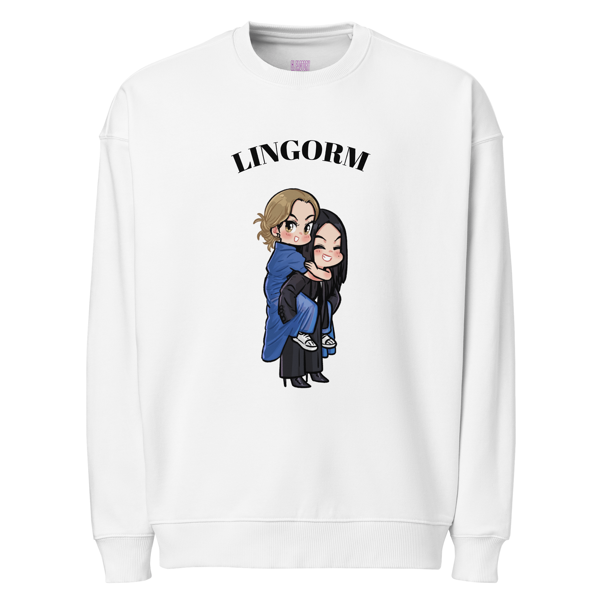 LingOrm Unisex Organic Oversized Sweatshirt (White) product image (1)