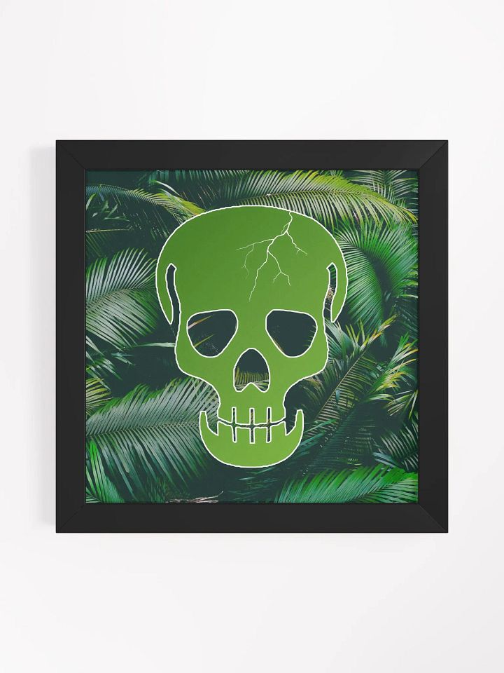 Endangered Species - Mexico - Tropical Mystery Green Skull Eco-Friendly Ayous Wood Framed Poster product image (1)