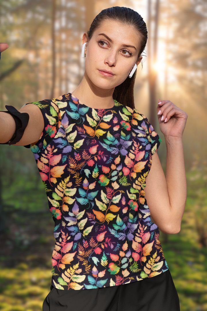 Fern Leaf Pattern All Over Print T-shirt product image (1)