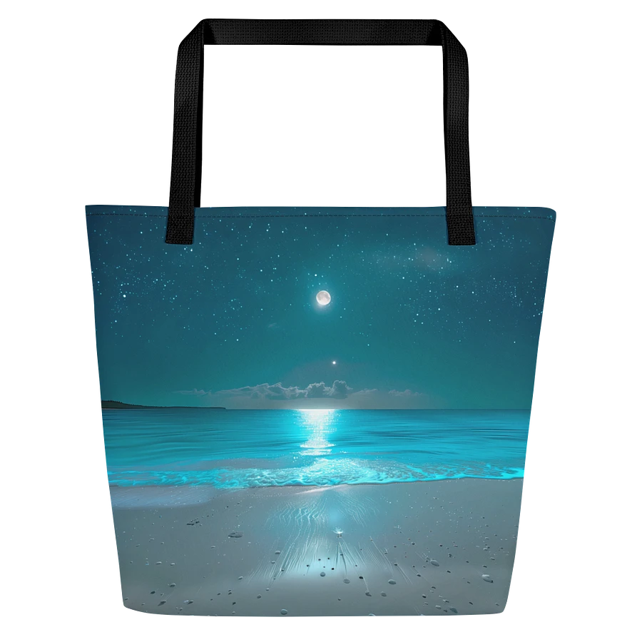 Tote Bag: Magical Beach Tranquil Seascape Ocean View Full Moon Design product image (1)