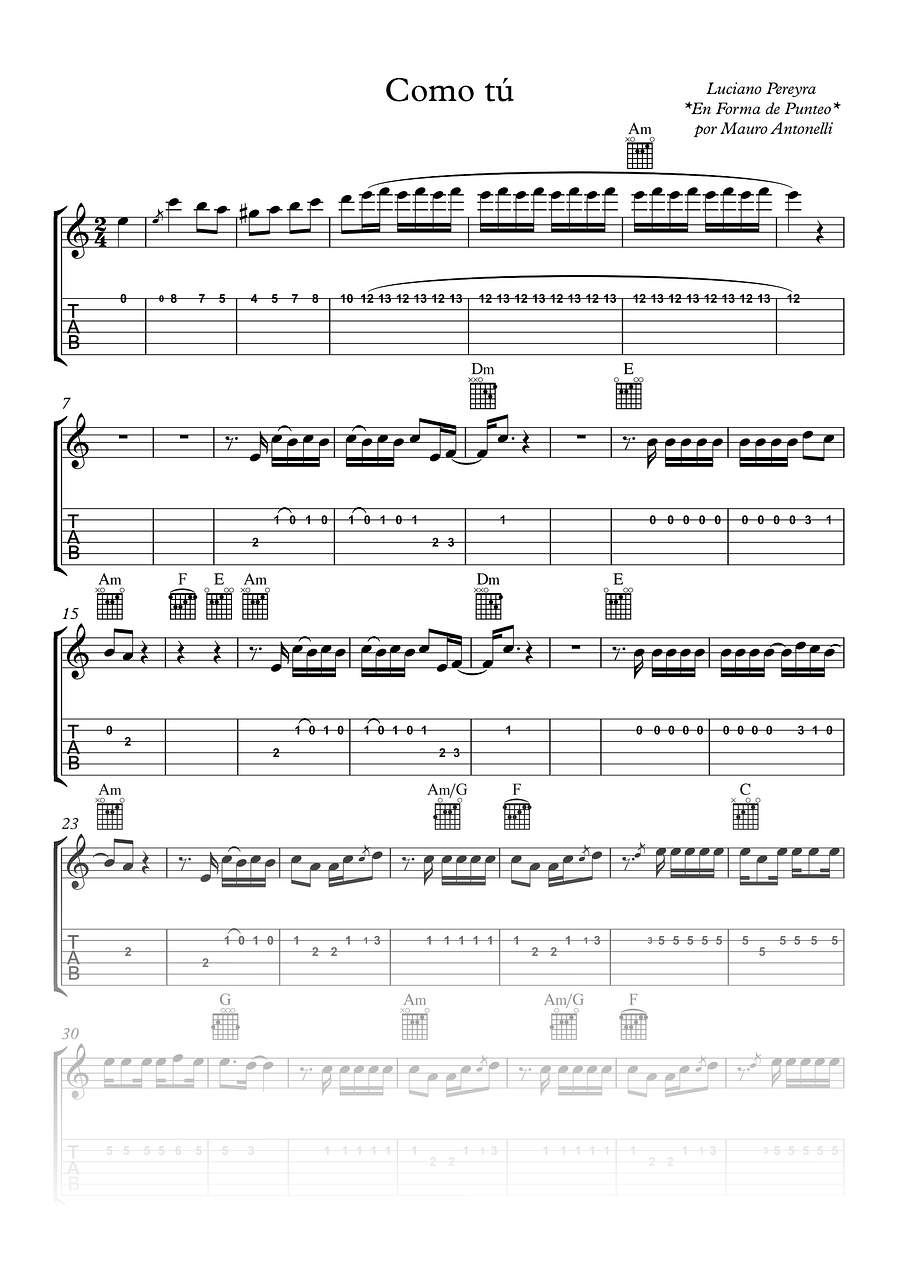 Como tu - Partitura + Tabs + Acordes + Pista product image (1)
