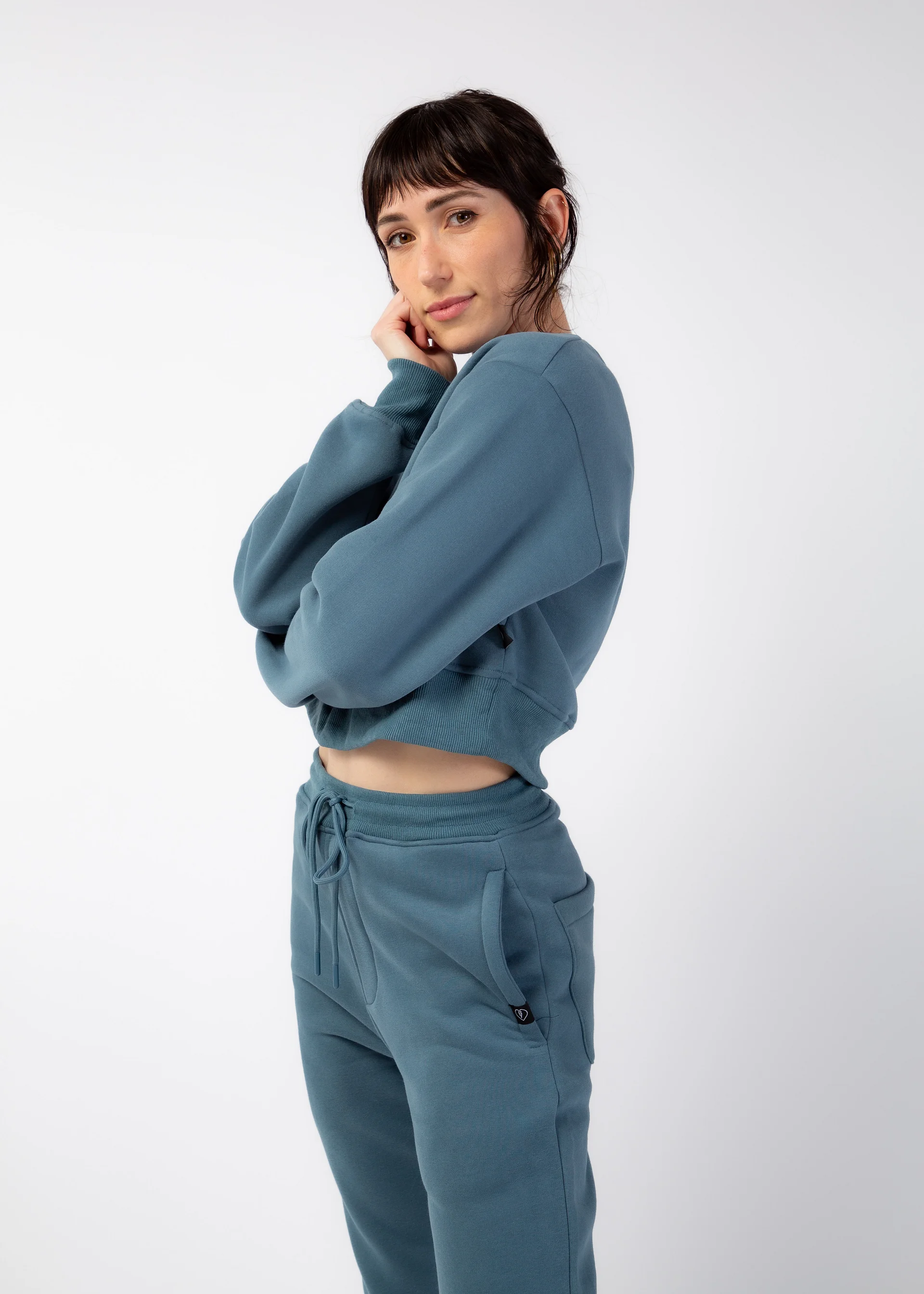 Marine Blue Cropped Crewneck product image (2)