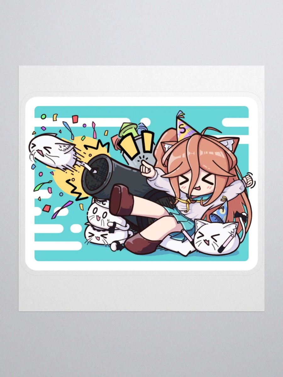 Shiro__Nya Confetti Cannon Sticker (with background) product image (1)