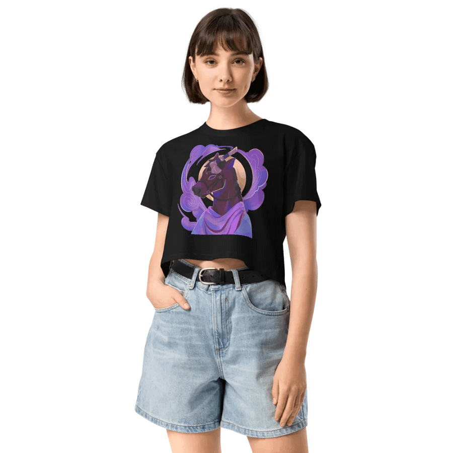 LIMITED - Women's Crop-Top Axe Horse T-Shirt product image (12)