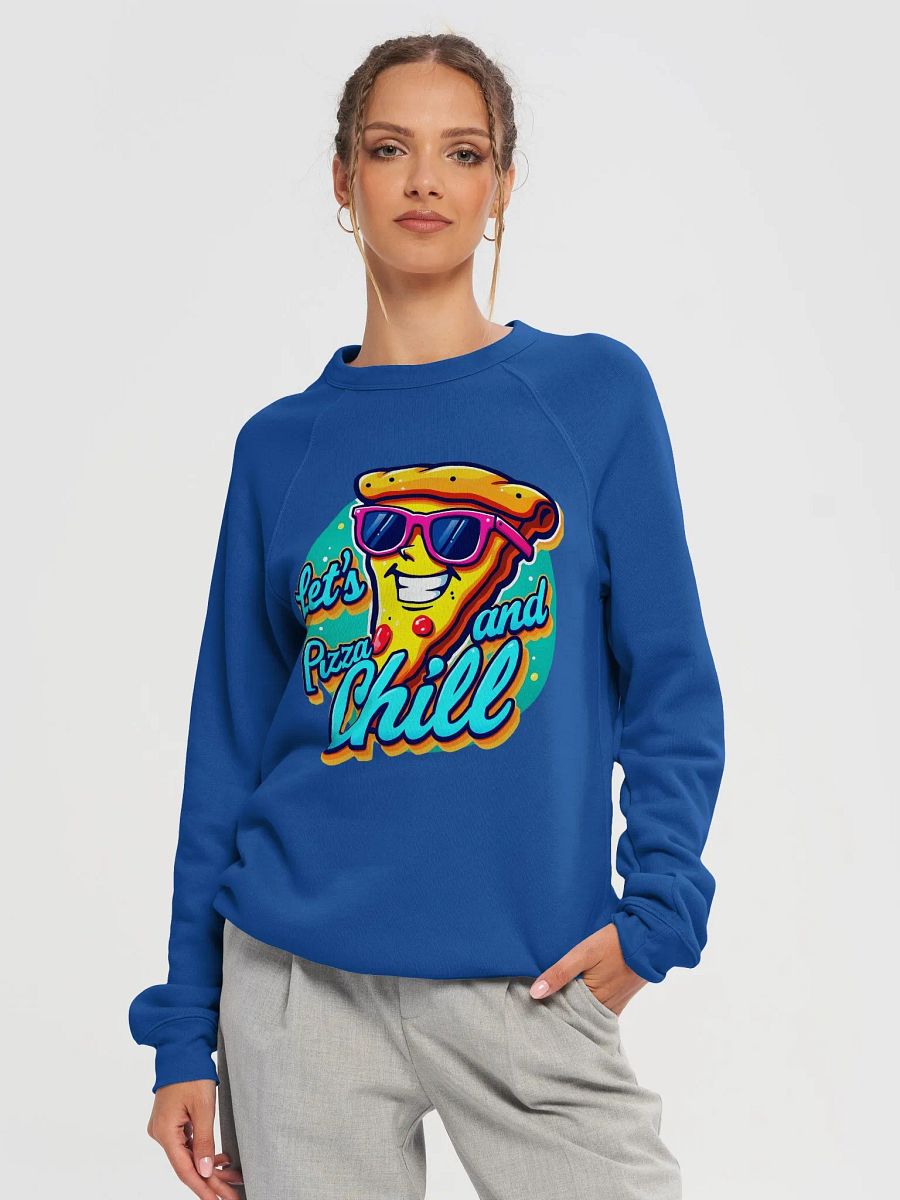 Pizza and Chill Unisex Raglan Sweatshirt Bella+Canvas (Adult Unisex) product image (14)