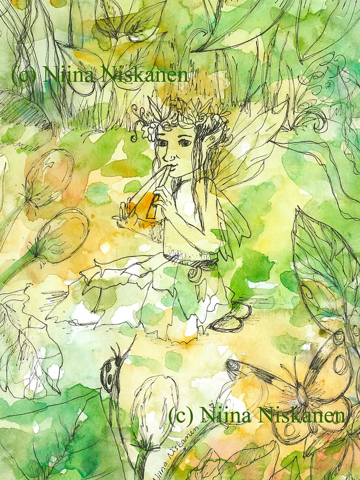 Summer Tunes Original Watercolor Painting product image (1)