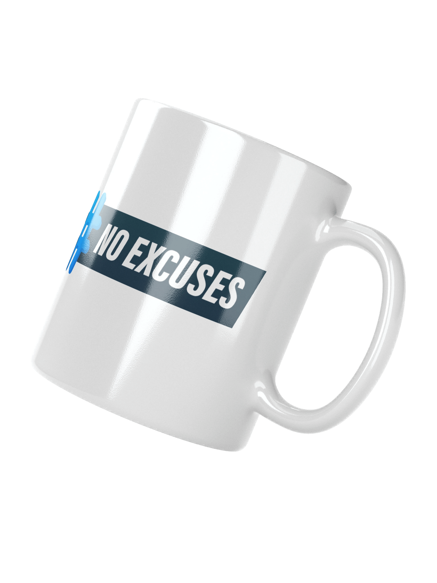 No Excuses Hashtag White Glossy Mug product image (3)