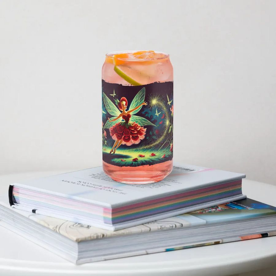 Enchanted Red Rose Fairy Glass with Optional Lid and Straw product image (34)