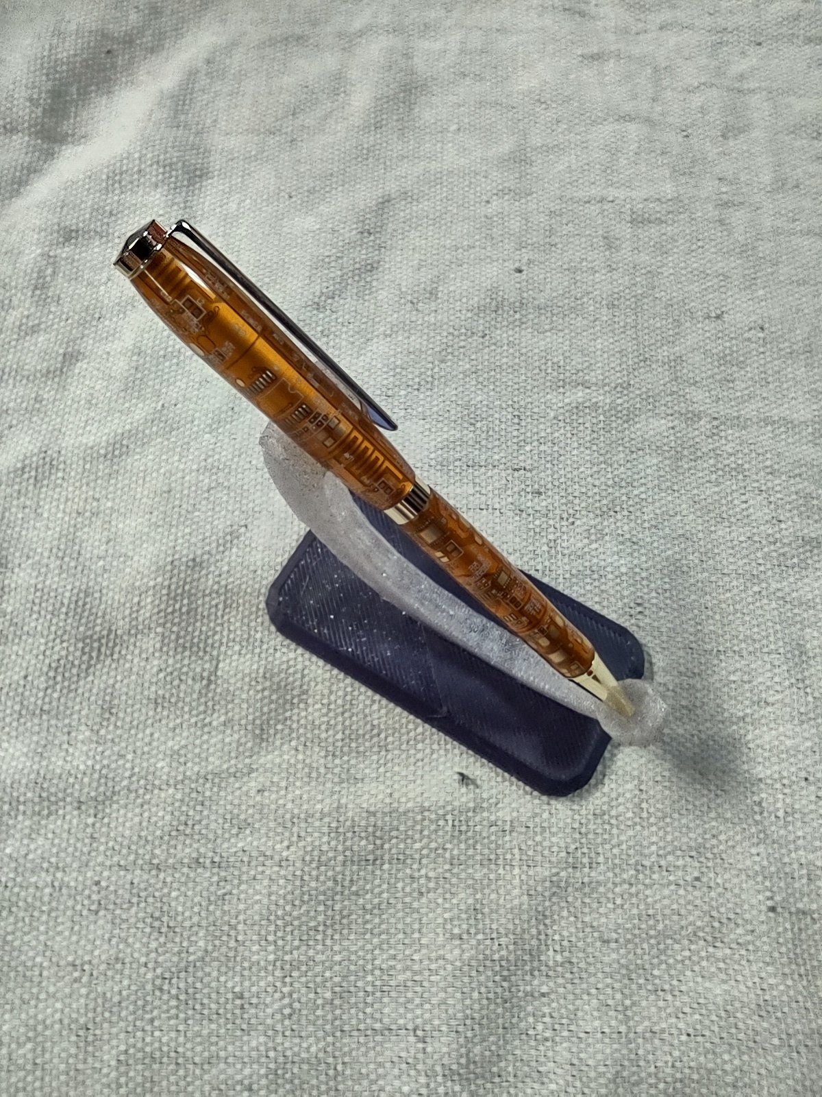 Golden Circuitry Slimline Pen with Gold Accents - RBSLCIR003 product image (2)