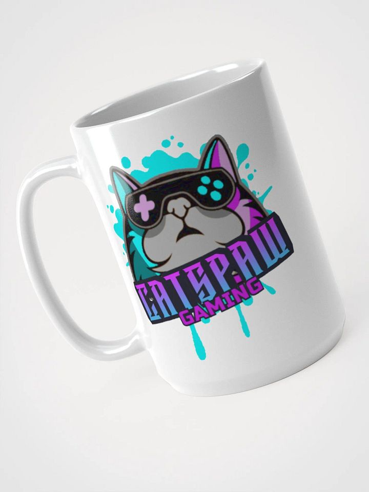 CatsPaw Gaming Logo White Glossy Mug 15 oz product image (2)