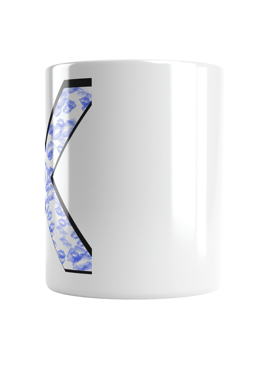 White X Blue Lipstick Kisses | Glossy White Mug product image (2)