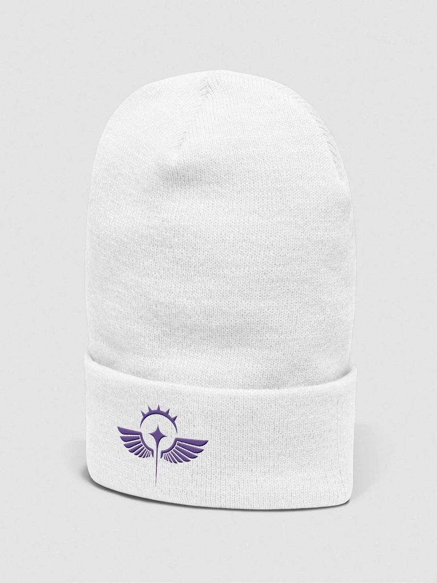 Adeptus Momfriendicus Knit Beanie - Purple Logo product image (4)