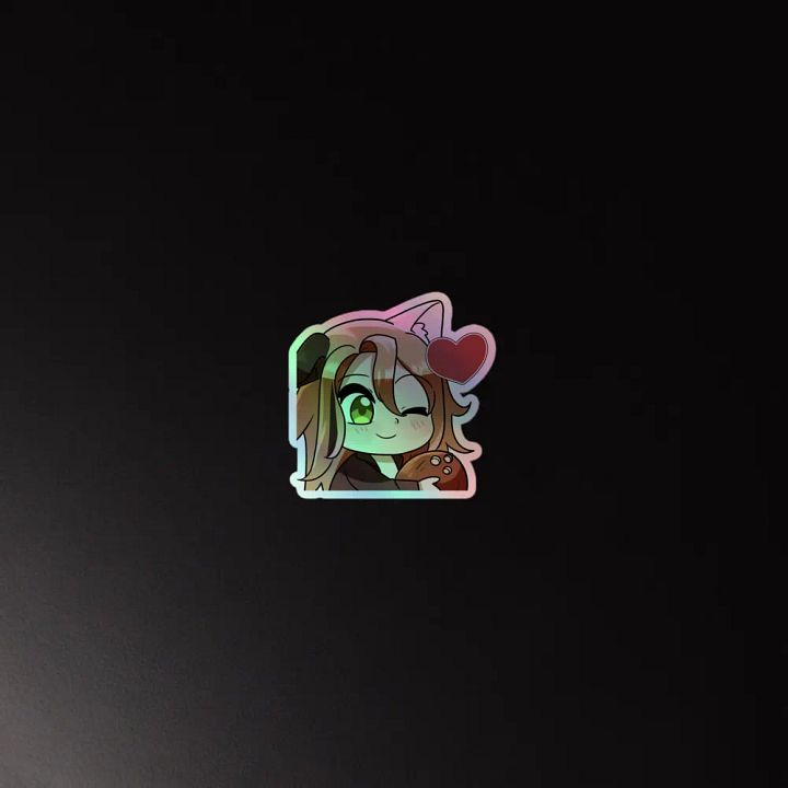 coconut love emote holographic sticker product image (2)