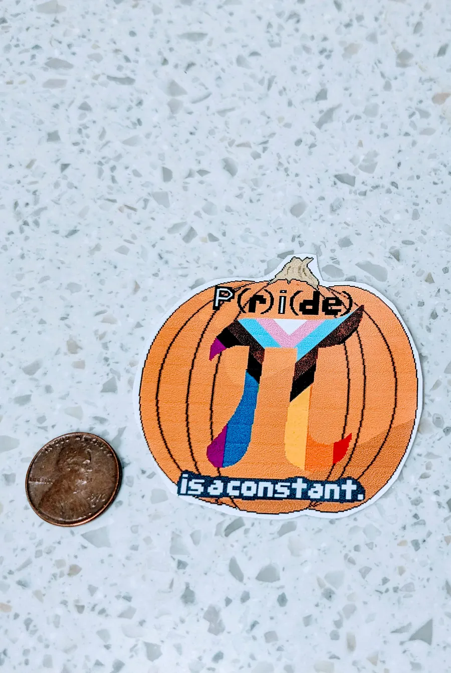 P(r)i(de) is a constant - Gloss Pixel Art Sticker product image (1)