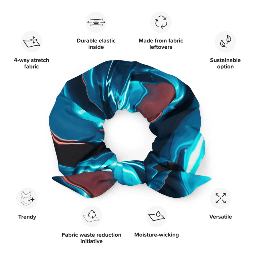 Electric blue and red Abstract Art Scrunchie product image (3)