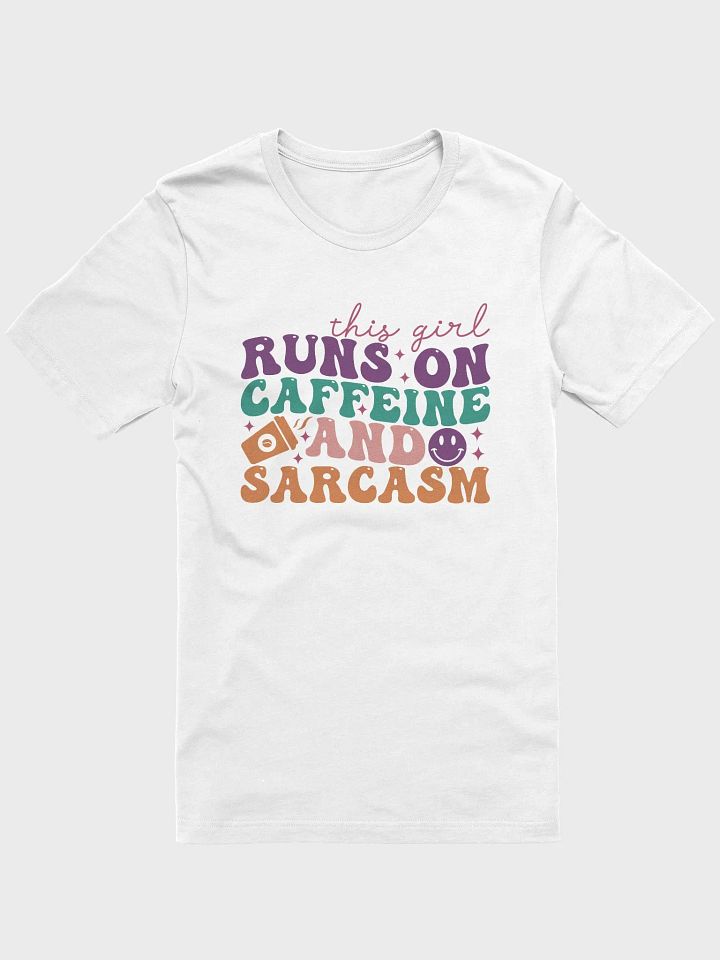 Sarcastic shirt for women, funny smiley meme shirt this girl run on coffee and sarcasm product image (71)