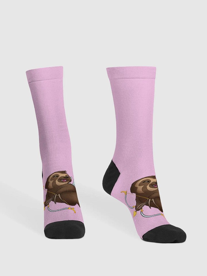 Pink Cupid Sloth Crew Socks product image (2)