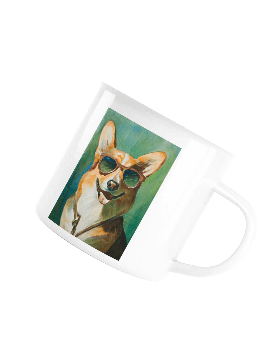 Cool Corgi Sunglasses Painting - dogPXL Artistic series Enamel Mug product image (5)