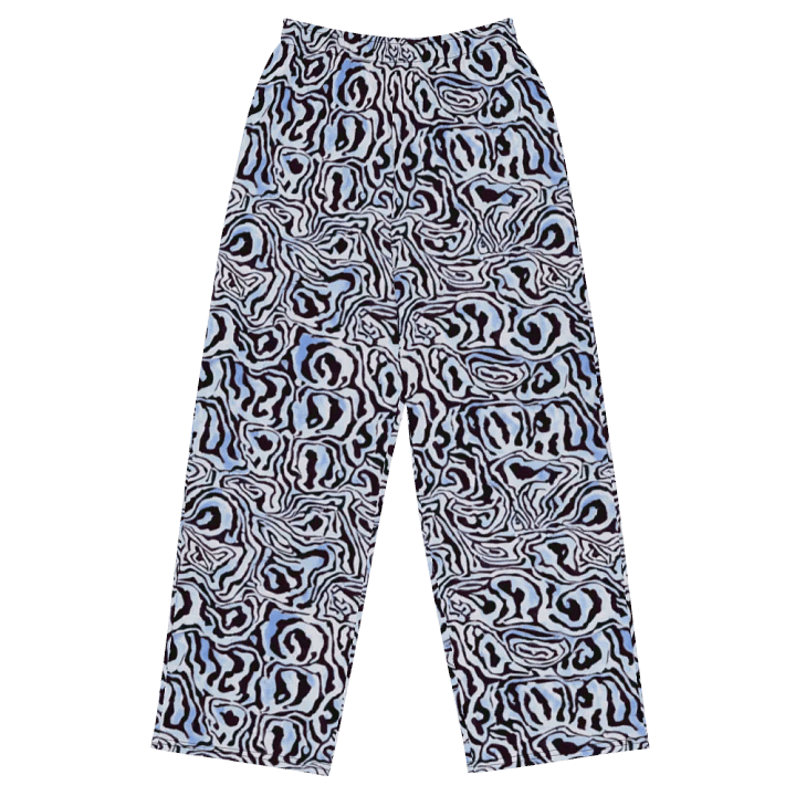 Blue Black Snake Pattern Pants product image (1)