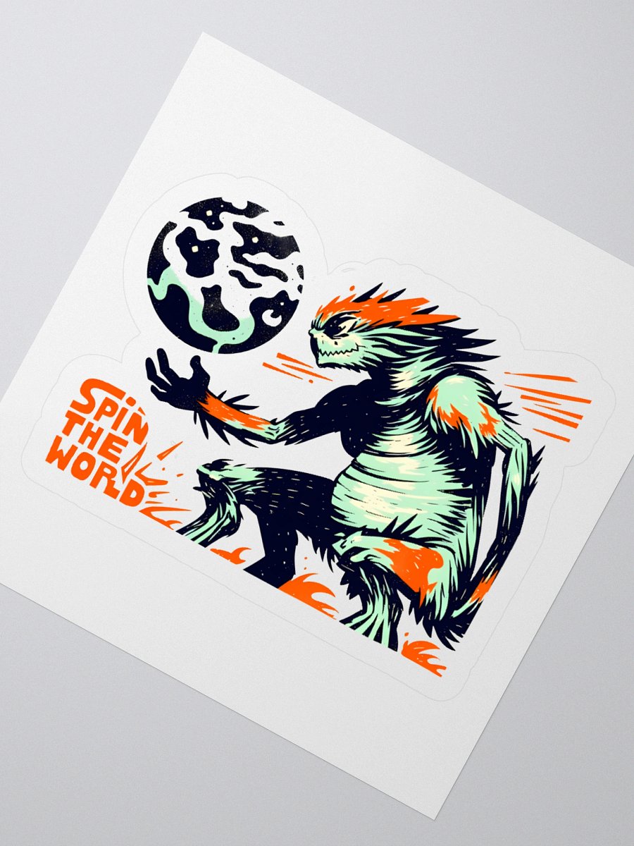 Fiery Beast Spins the World: Cosmic Art Sticker product image (4)