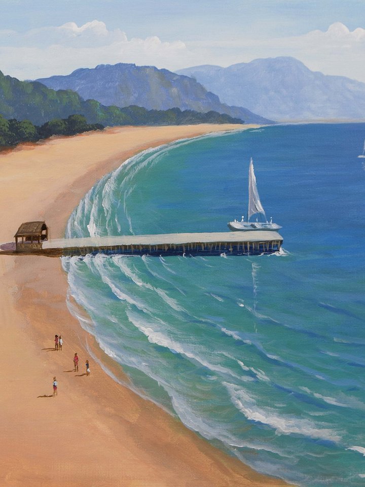 DOWNLOADABLE Acrylic Painting Tutorial - Aerial View of Beach product image (1)