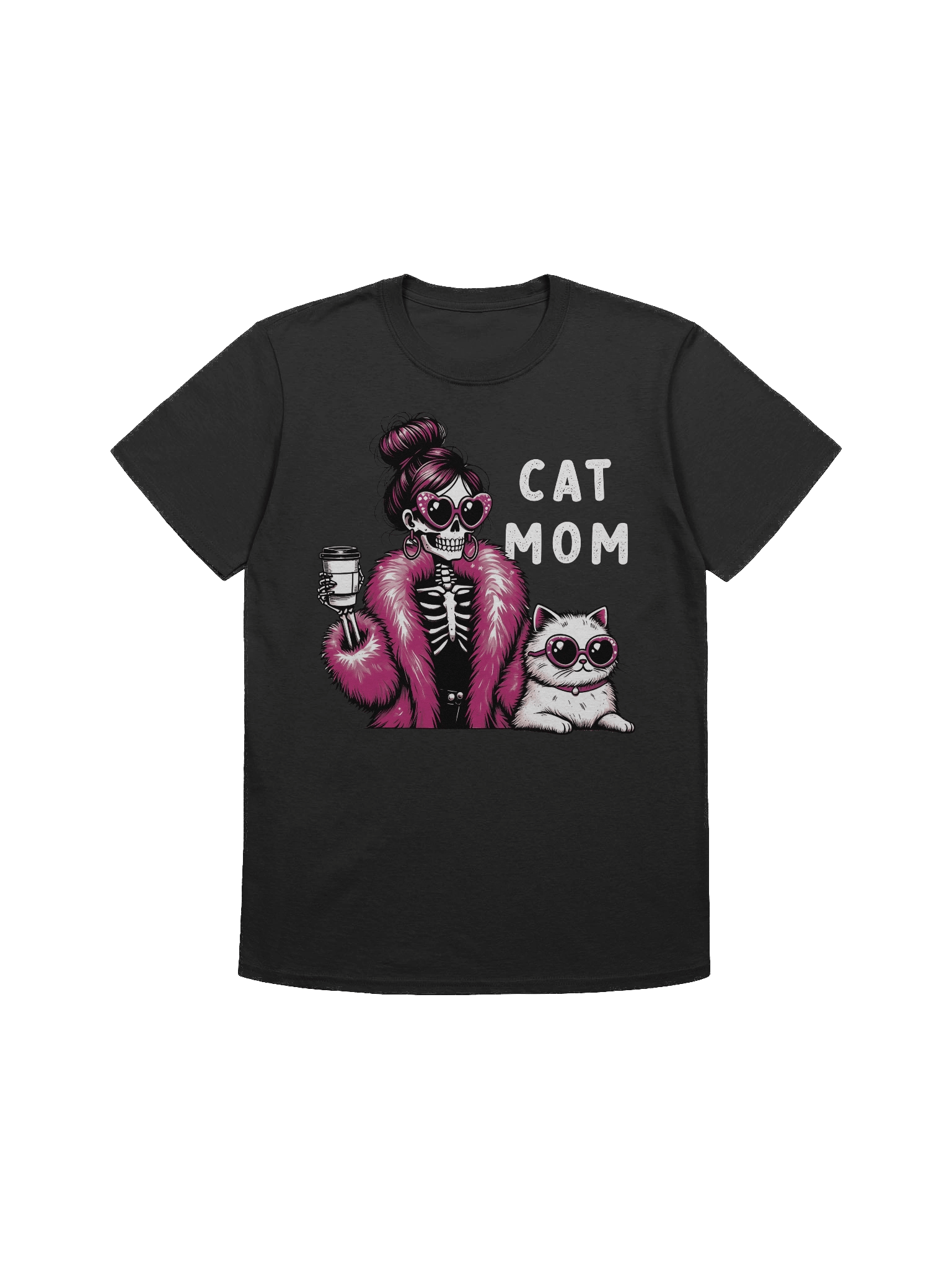 Cat Mom Skeleton T-Shirt product image (4)