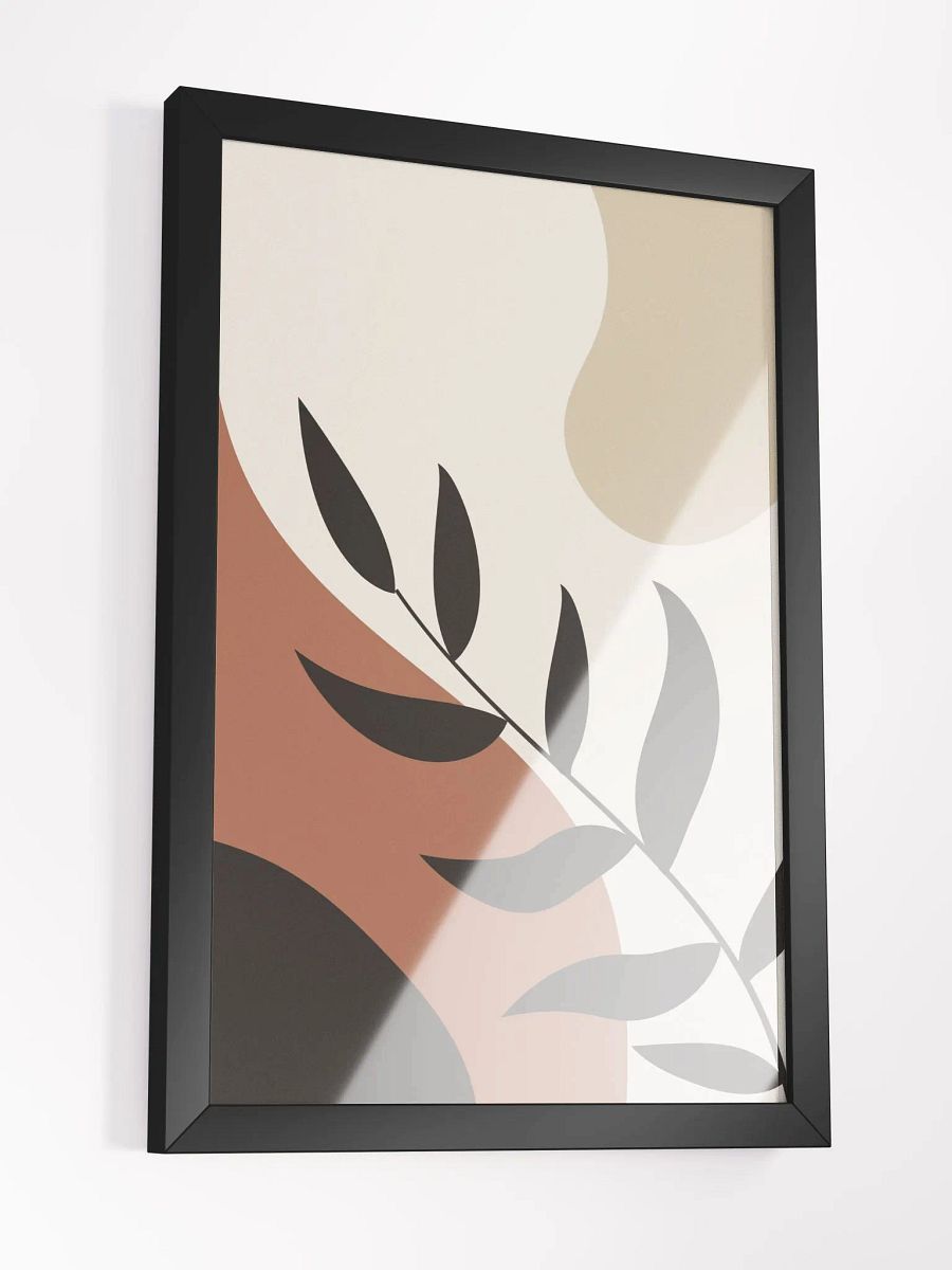 Organic Elegance Framed Poster | Modern Botanical Art with Sustainable Bamboo Frame | Earth-Tone Minimalist Décor for Living Rooms & Offices product image (3)