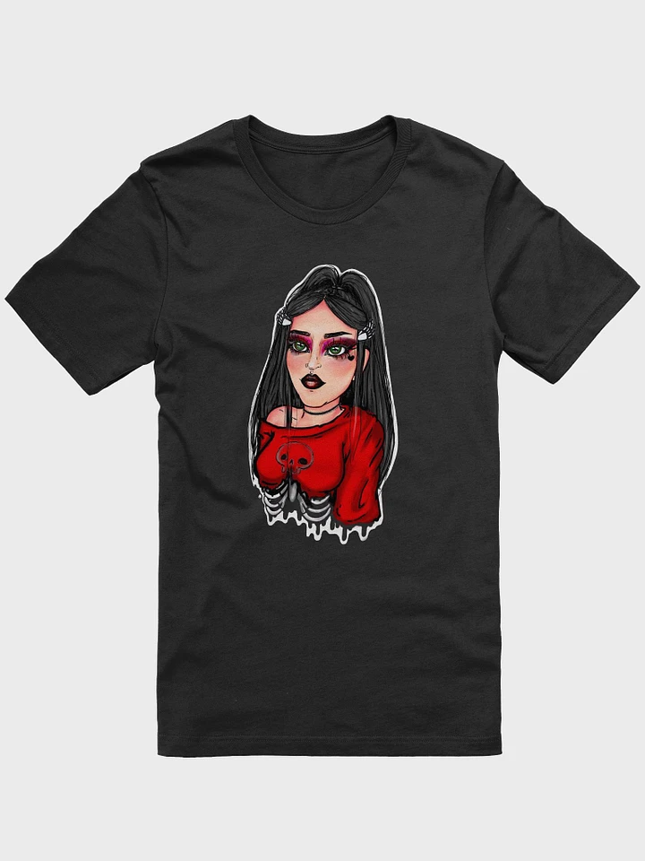SpookySnowflake Ribcage Red Unisex Black T-Shirt product image (1)