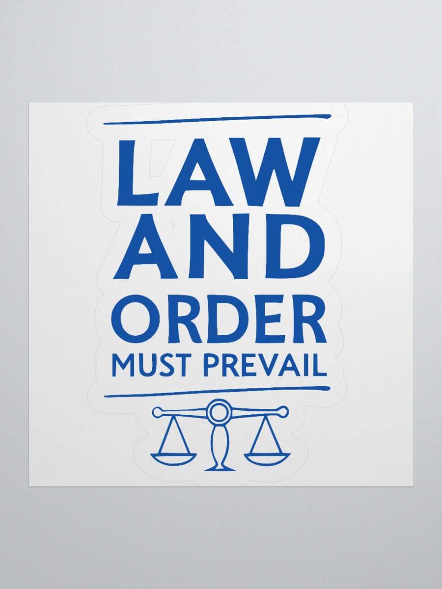 "Law & Order Must Prevail" stickers - blue design product image (3)