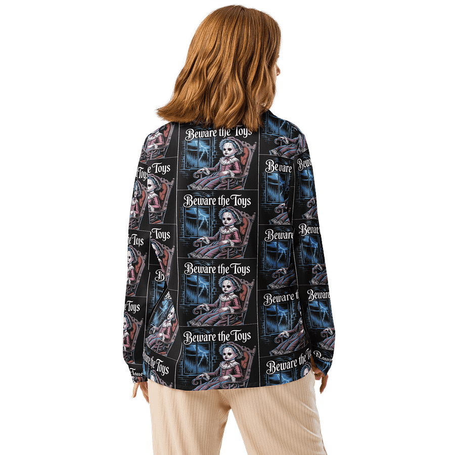 Midnight Veil Designs All-Over Print Women's Long Sleeve Pyjama Top - Beware the Toys product image (2)