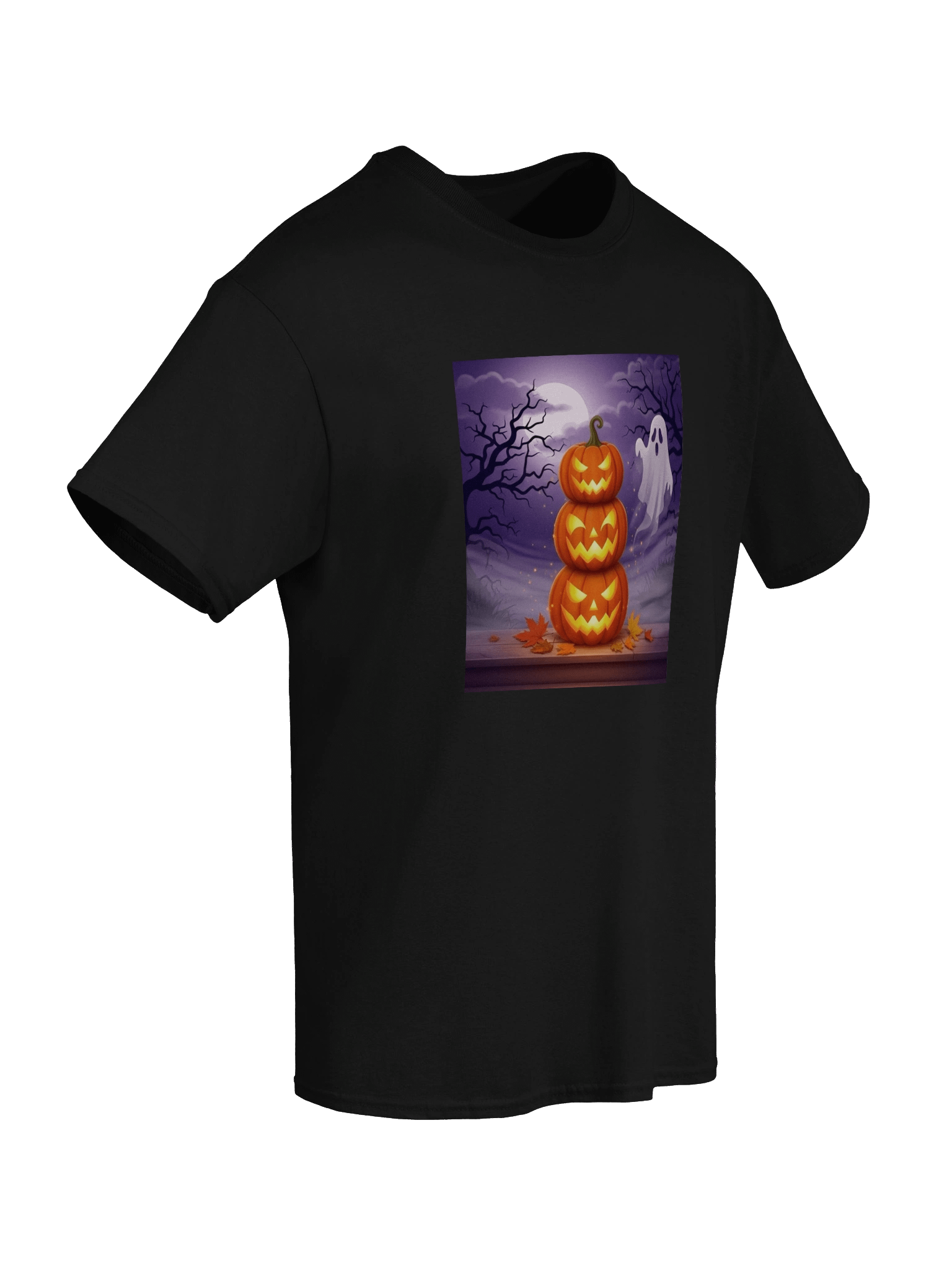 Haunted Pumpkins & Friendly Ghost - Halloween Moonlit Night Design for Festive Merchandise product image (8)