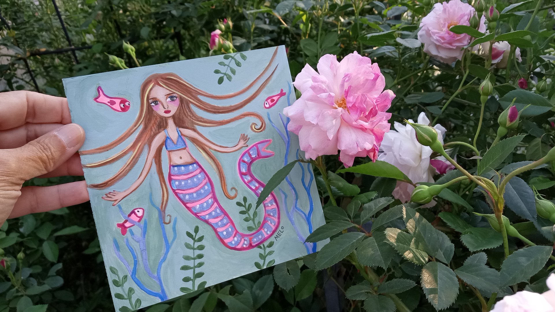 ORIGINAL ART: Mermaid and Fishes product image (3)