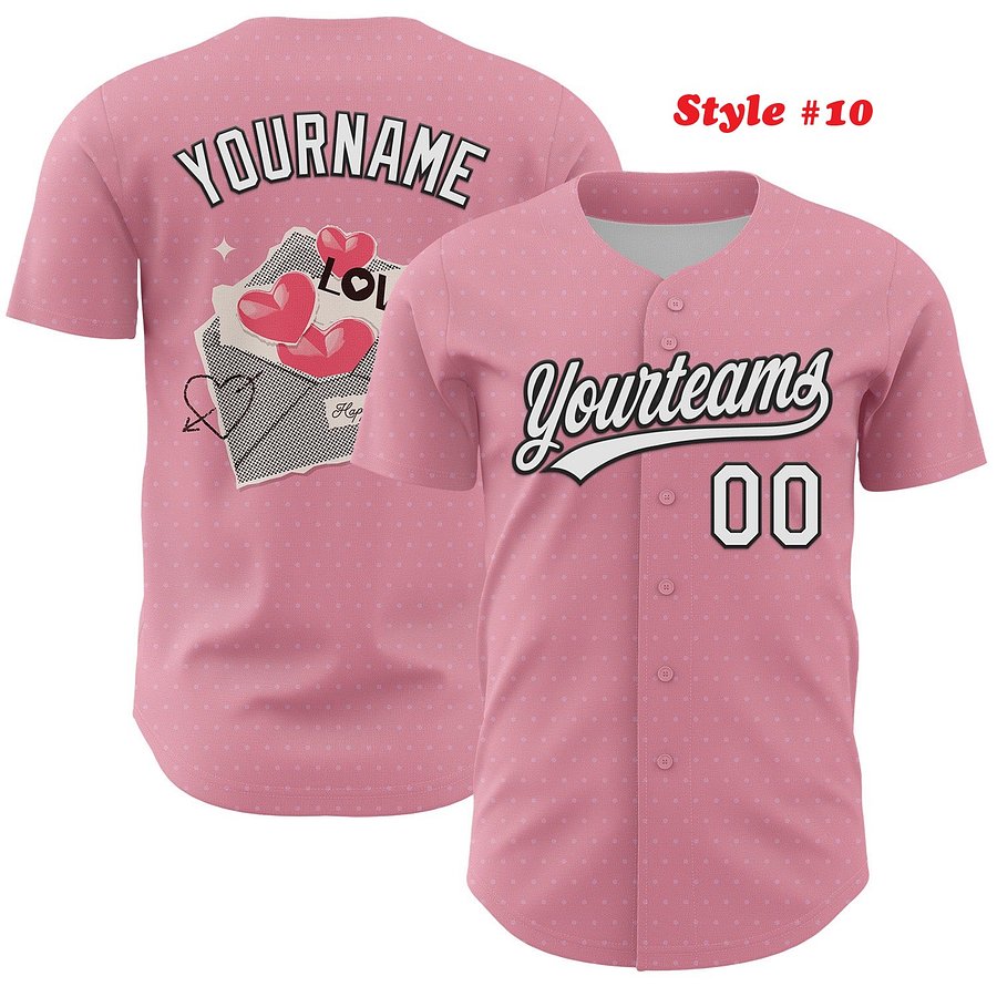 Authentic Baseball Jersey, Custom Baseball Jersey, Personalized Sport Jersey, Colorful, Flowers, Number, Gift, Love product image (185)
