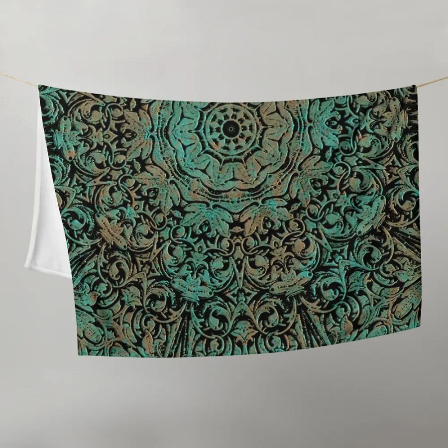 Copper Patina Floral Pattern Throw Blanket product image (21)