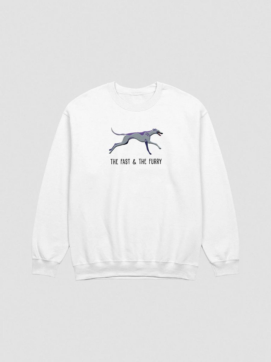The Fast & The Furry Sweatshirt (Embroidered) of a Greyhound(Blue) product image (4)