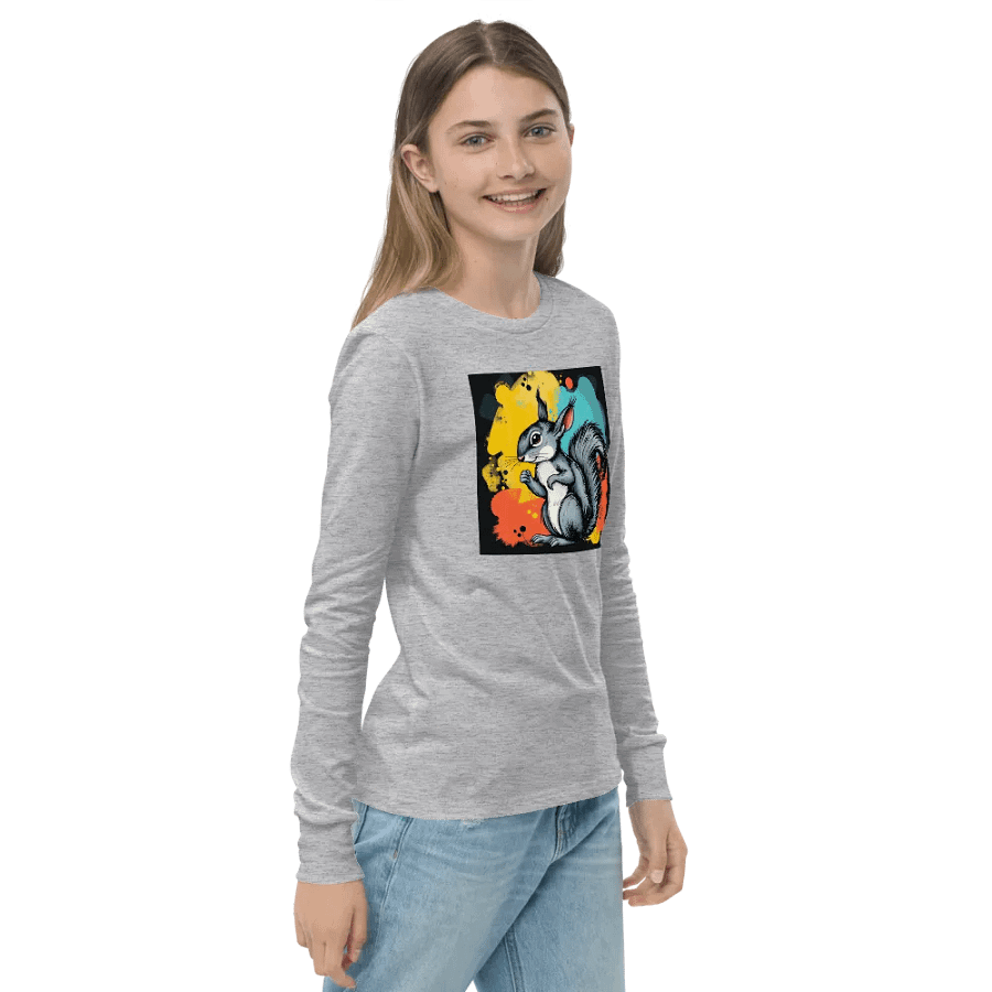 Colorful Squirrel Adventure Youth Long Sleeve T-Shirt product image (4)