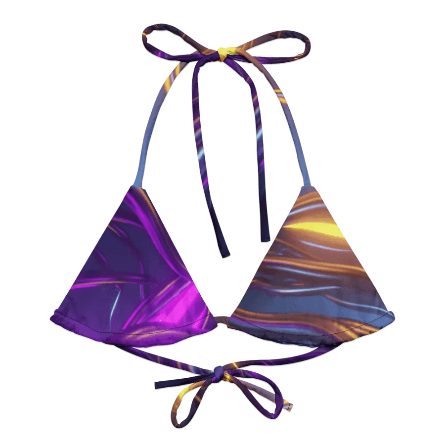 Top de bikini cu șnur, căptușit, cu imprimeu integral product image (10)