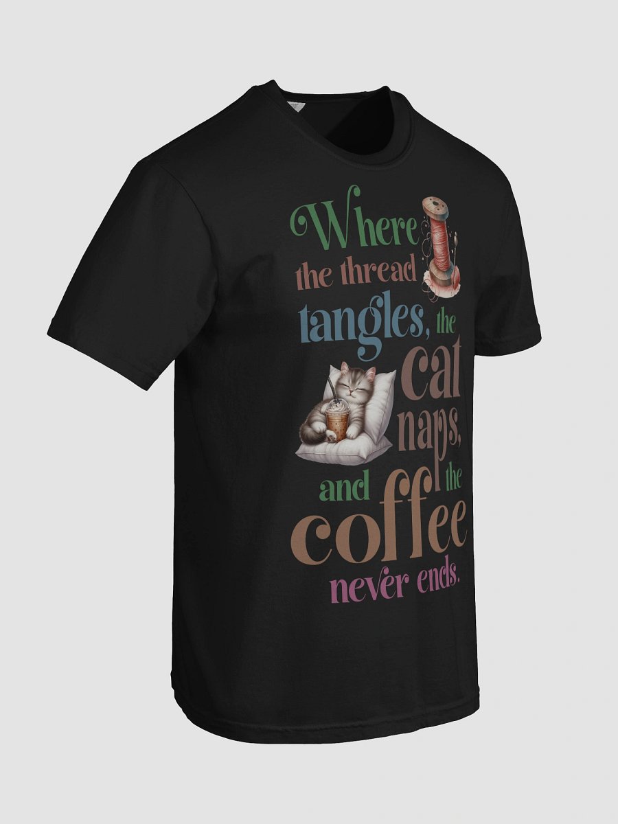 Whimsical Cat Coffee Quote T-Shirt product image (7)