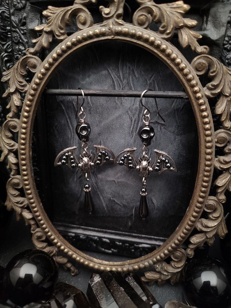 Earrings Bats - Hematite Shadows product image (2)