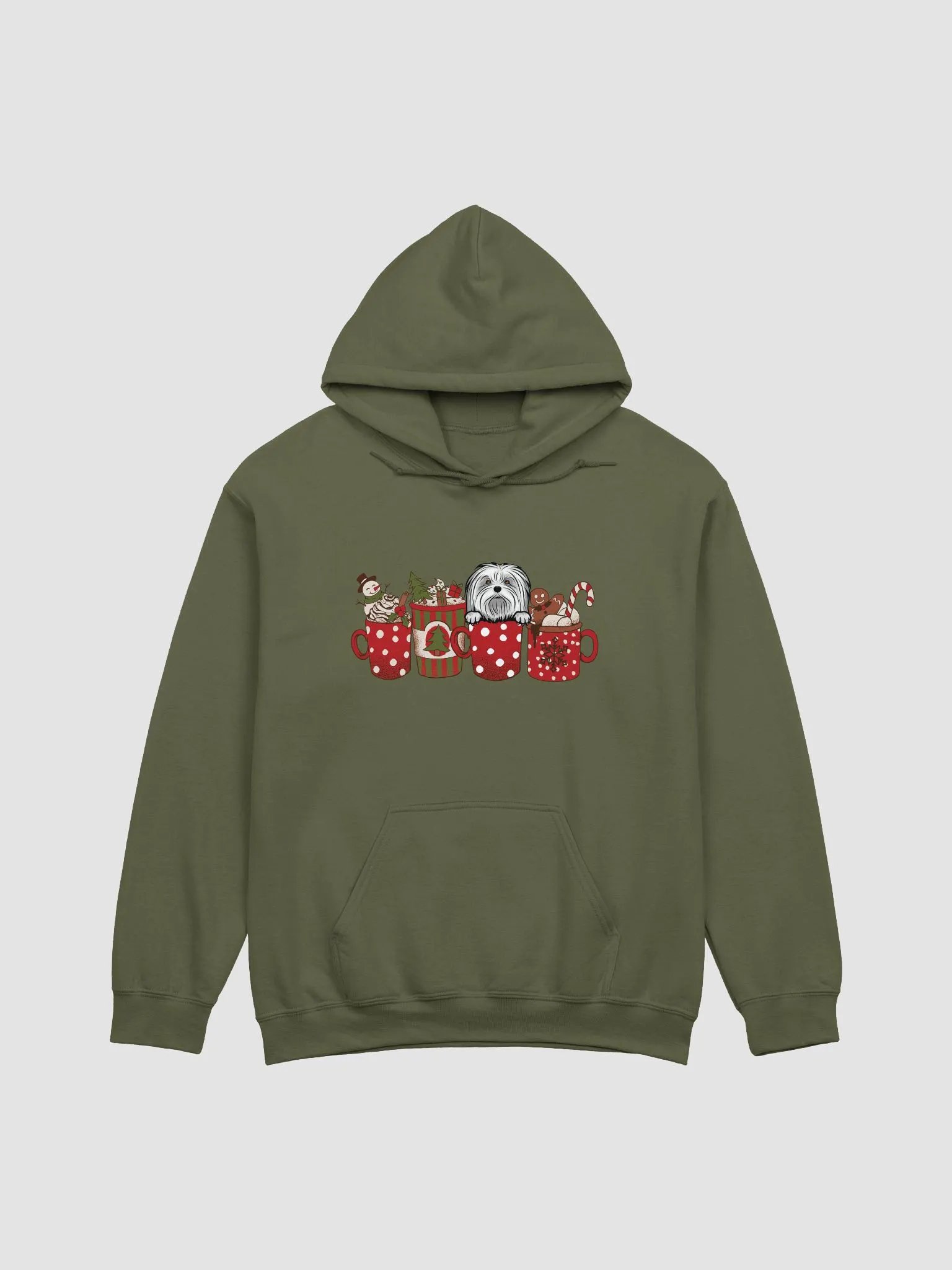 Cute Maltese(2) in a Christmas Cup Hooded Sweatshirt | Funny Christmas Pup in a Cup product image (14)