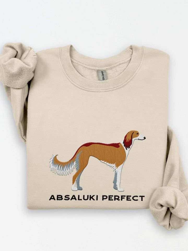 Absaluki Perfect Sweatshirt (Embroidered) of a Saluki(Tan) product image (1)